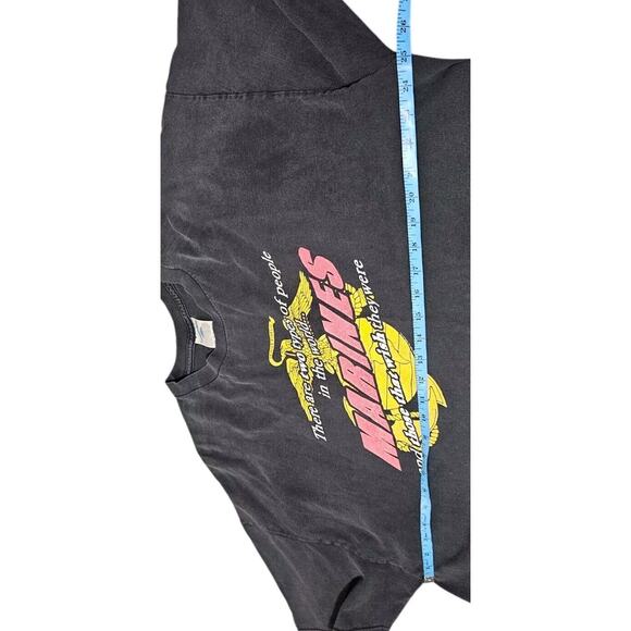 Vtg US Marines T-Shirt Two Types People Y2K Black Tennessee River Mens 2XL 2001 - Picture 7 of 10